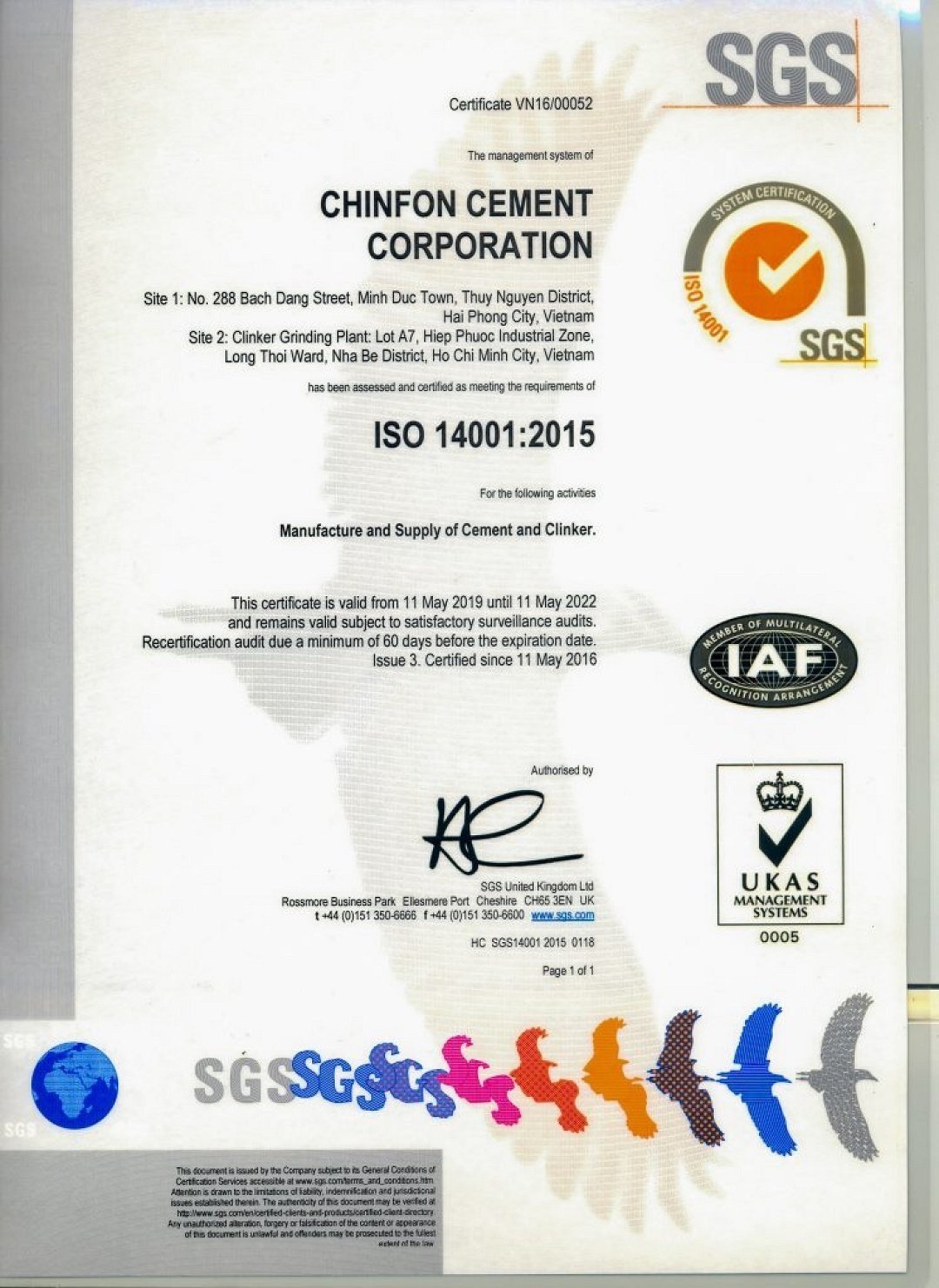 ISO 14001:2015 OHS Management Systems