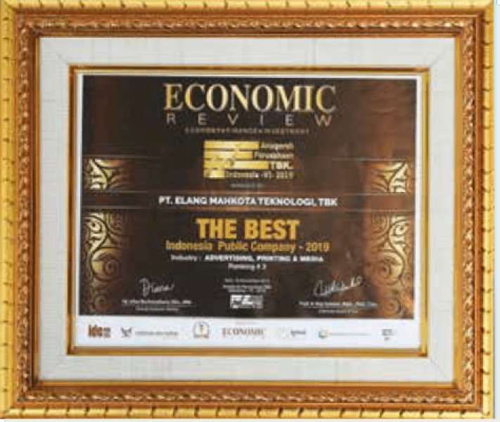 The 3rd Best Indonesia Public Company in the category of Advertising, Printing, and Media Industry Economic Review