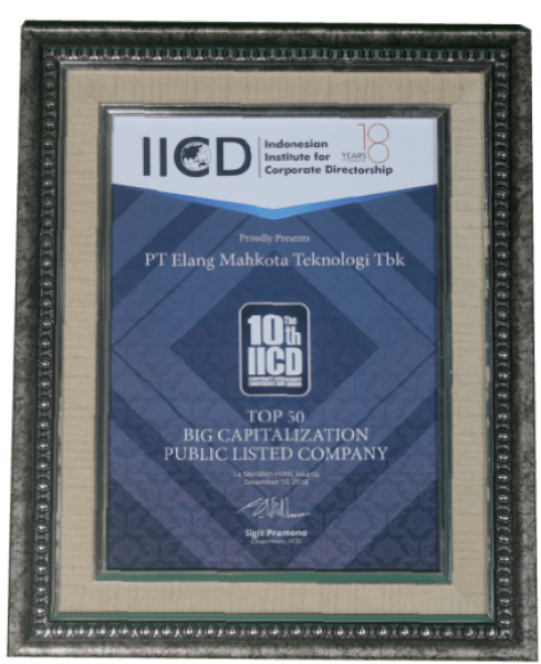 Top 50 award for Public Companies with Big Capitalization category in the 10th IICD’s Corporate Governance Conference and Award Indonesian Institute Corporate Directorship (IICD)