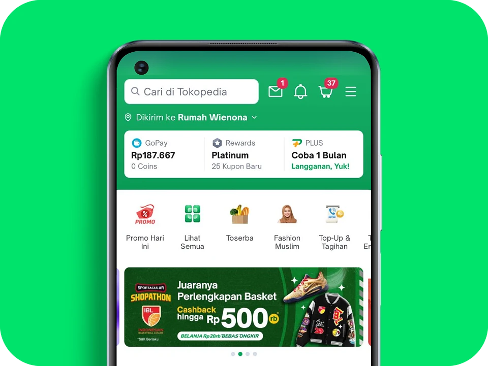 Praktis bayar belanjaan di Tokopedia