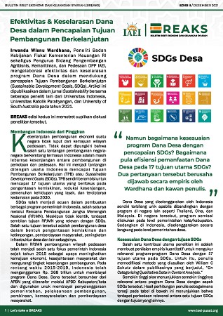 BREAKS II : Efektivitas dan Keselarasan Dana Desa dalam Pencapaian Tujuan Pembangunan Berkelanjutan