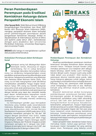 BREAKS III: Peran Pemberdayaan Perempuan pada Eradikasi Kemiskinan Keluarga dalam Perspektif Ekonomi Islam
